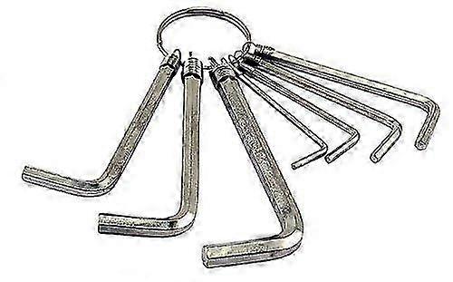 7 Piece Metric Hex Key Wrench Set with Key Ring Suitable for Certain Brands