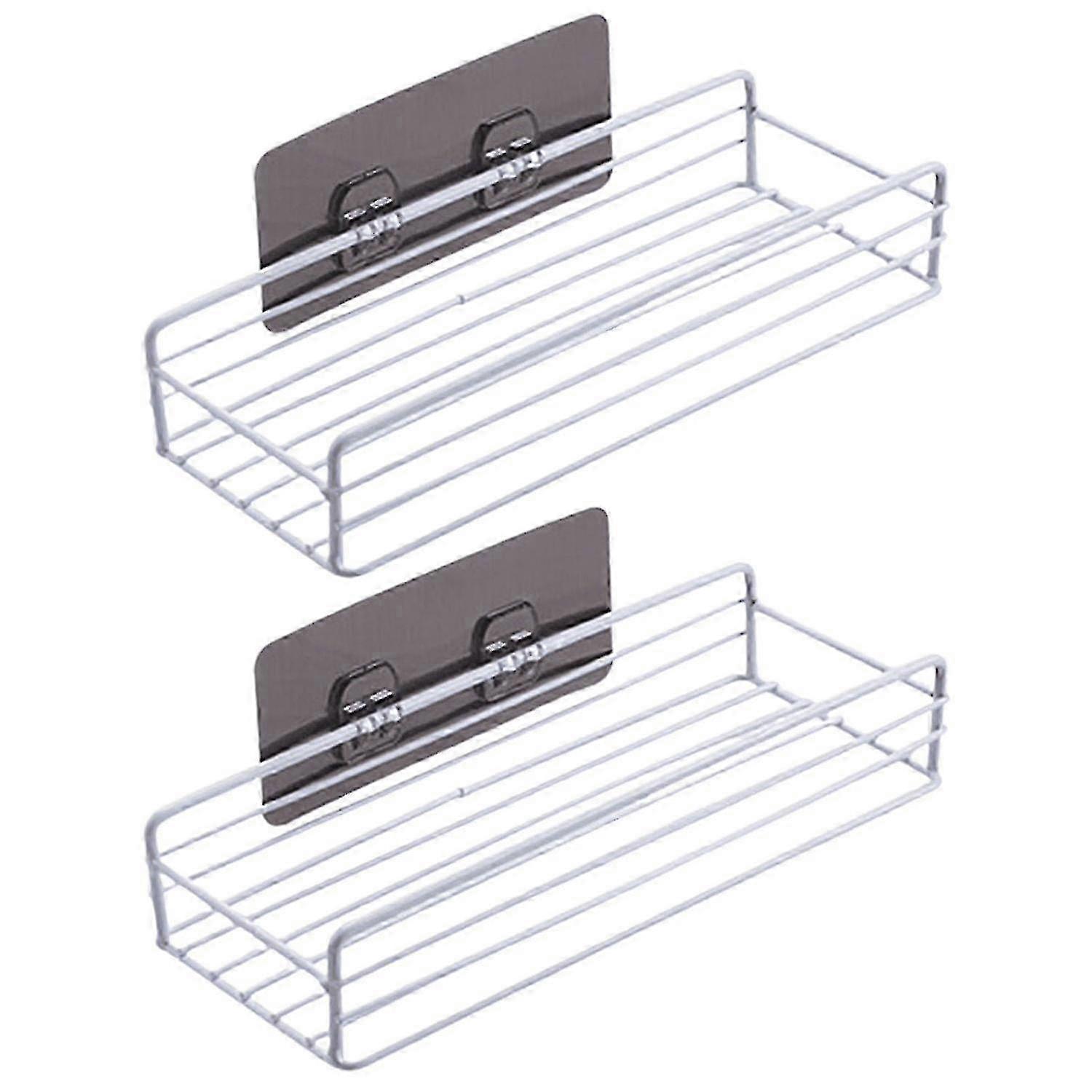2Pcs Floating Shelves Wall Mounted Storage Rust-proof and Easy to Clean with Black Metal Frame Suitable for Any Room