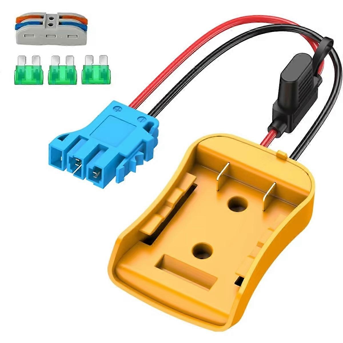 For Milwaukee18V Battery Adapter Wire Connector 12AWG Wire Fuse Holder