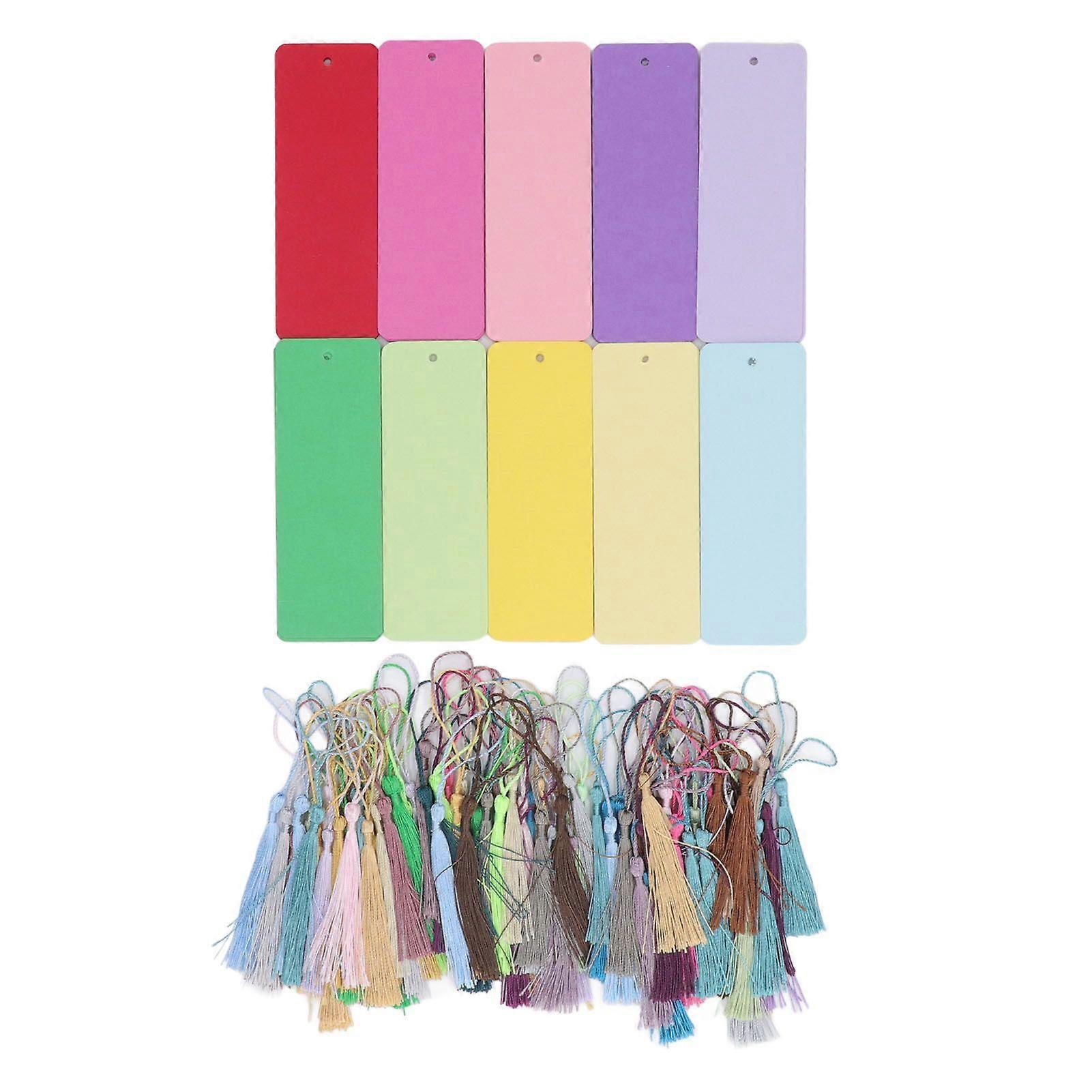 2025 Latest Model 100 Set Blank Color Bookmarks Cardstock Multipurpose