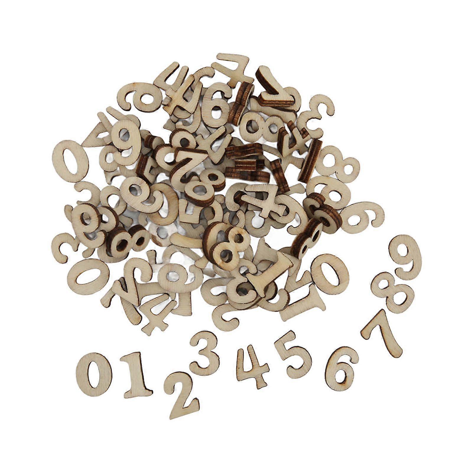 2025 Latest Model 100Pcs Wooden Numbers Natural No Burr Safe Convenient