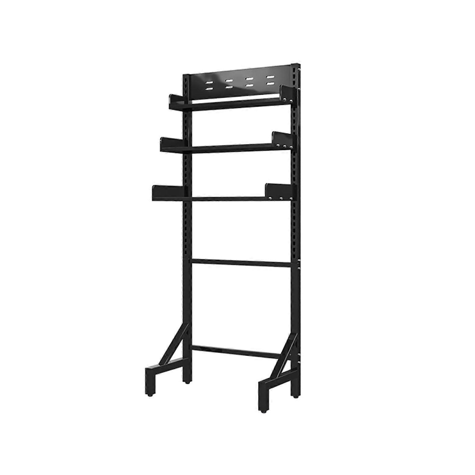 3tier washing machine storage shelf, bathroom storage shelf, floortoceiling storage shelf for washing machine, heightadjustable, overall height