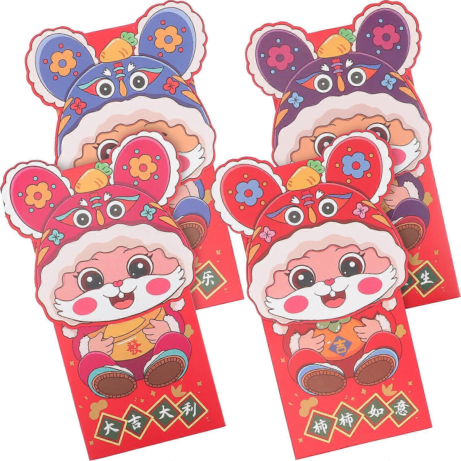 Rabbit Year Red Packets Creative Red Packet For Important Occasions 20x11.5cm Chic Design Paper Material 20Pack