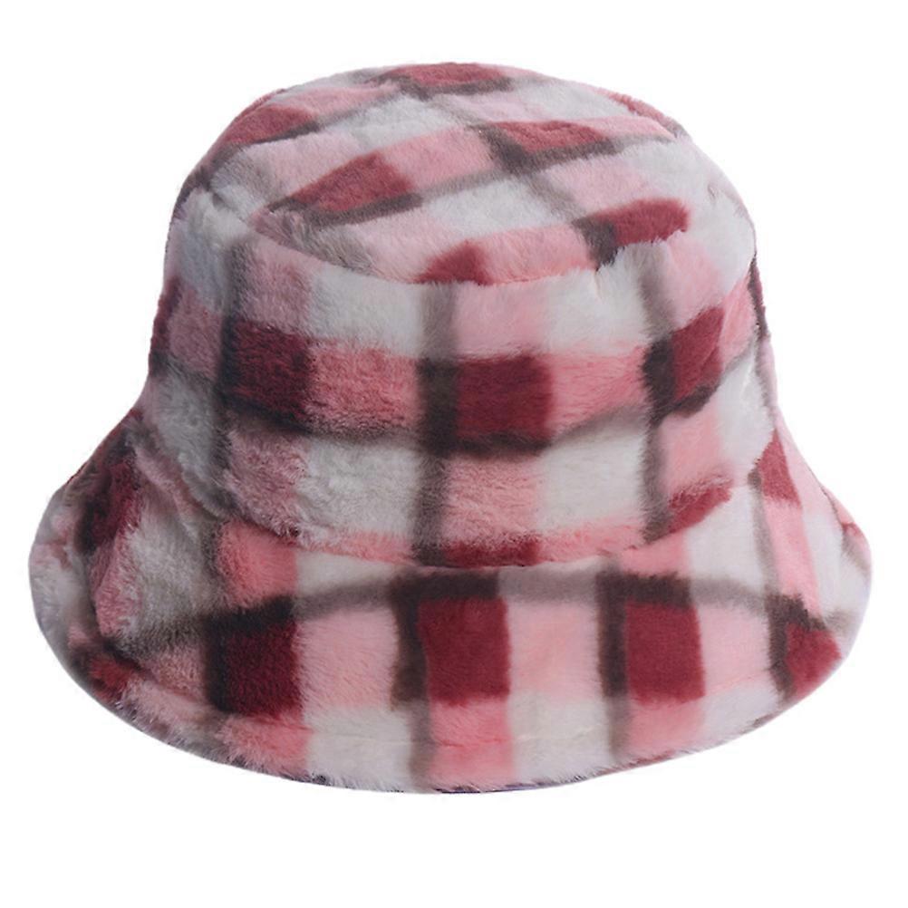 Bucket Hat For Women Autumn Classic Design Plush Material 1Set