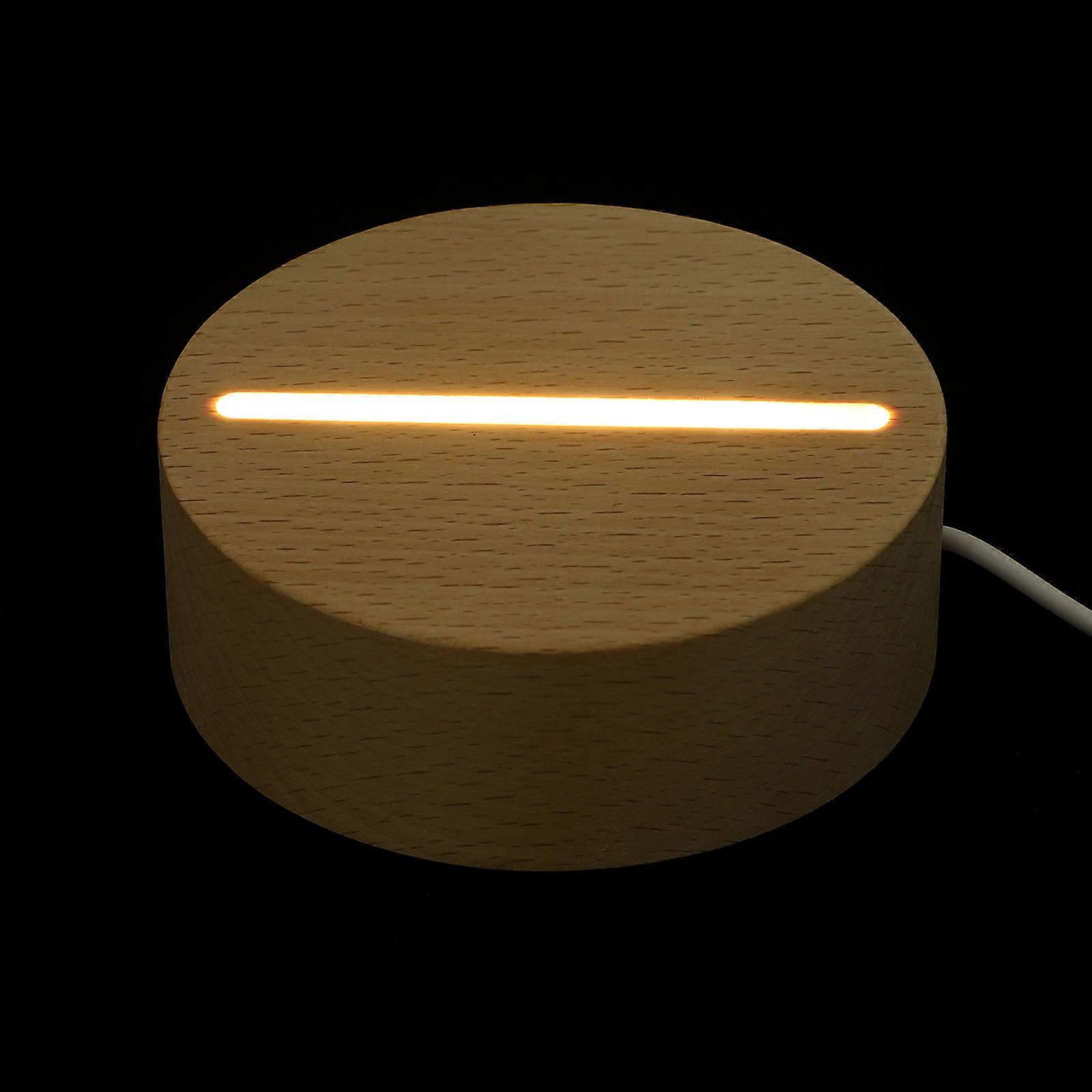 1pc Practical Wood Craft USB Night Lamp Base Light Accessory