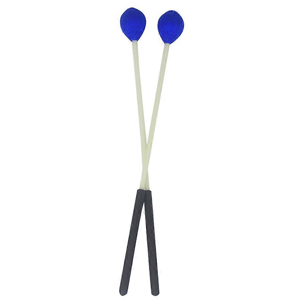 Medium Yarn Marimba Mallets – Blue Hard Yarn Heads, Beech Handles, Durable & Balanced for Indoor/Outdoor Percussion Use