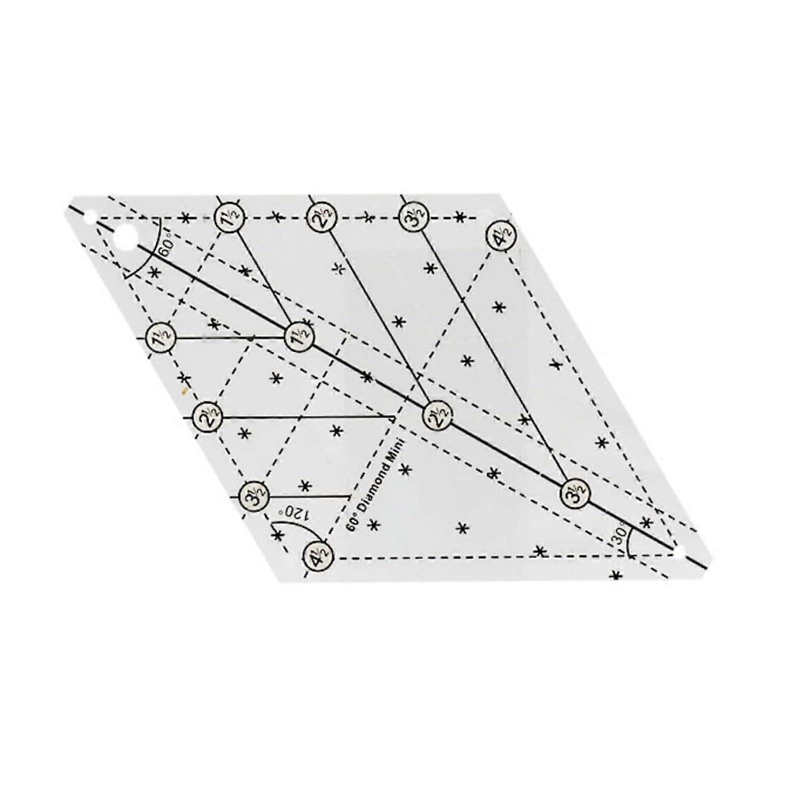 Quilt Templates Ruler - 60-Degree Quilting Ruler, Sewing Tool, Sewing Ruler For Craft Projects