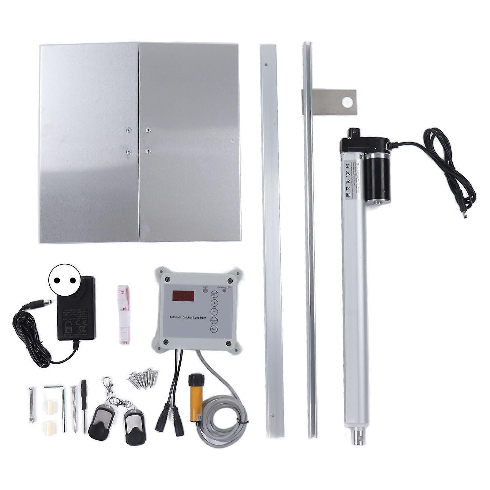 Timing Lichtempfindlicher Automatischer Hühnerstall Türöffner Sicherheitsgeflügelkäfig Fernbedienung Kit