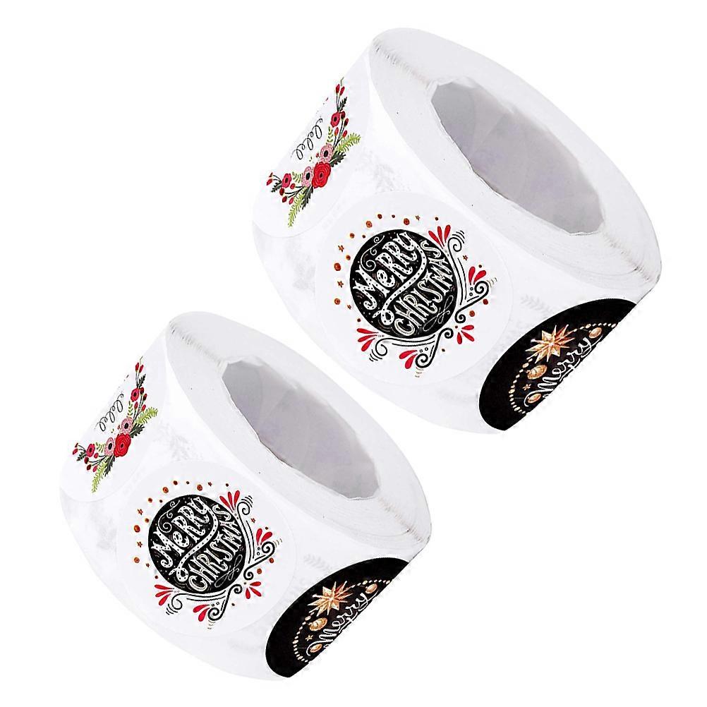 Seal Stickers Adhesive Stickers Festive Atmosphere Friends present Wrapping Assorted Color 2 Rolls