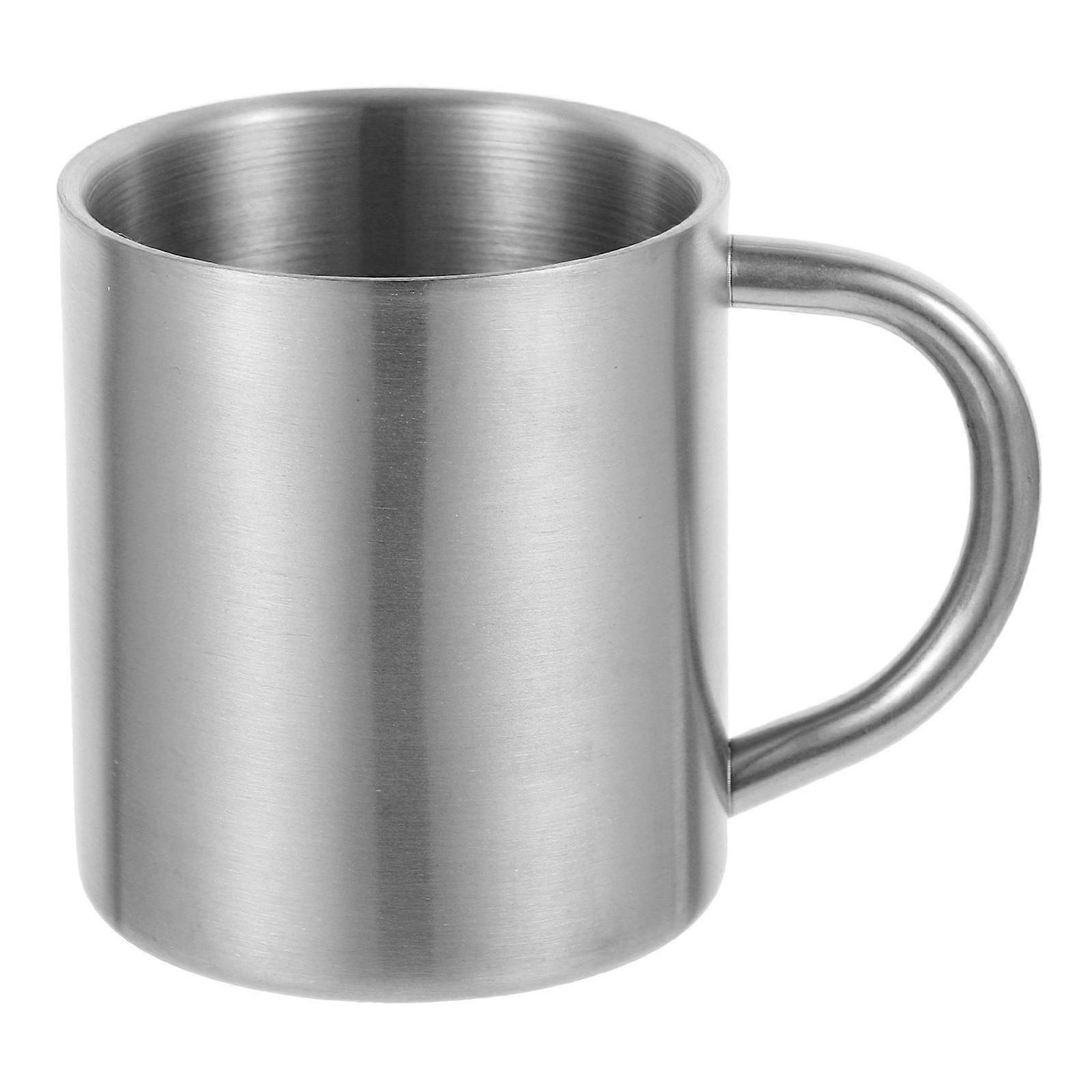 Stainless Steel Cup Outdoor Portable Tumbler Camping Accessory Red Cylindrical Shape 1Set