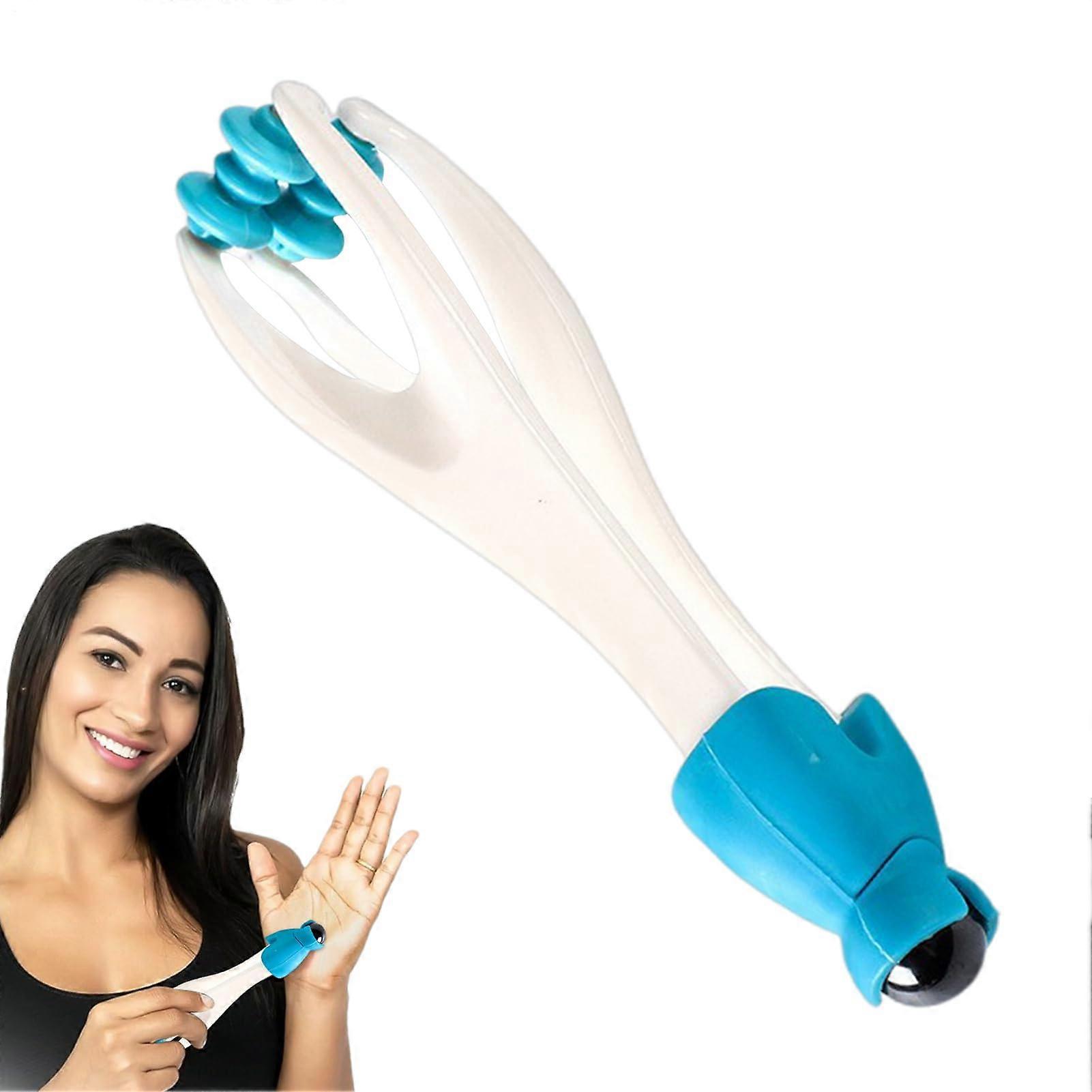 Finger Roller - Manual Finger Massage Tool, Travel Acupressure Device, Cordless Hand Rollers, Blue