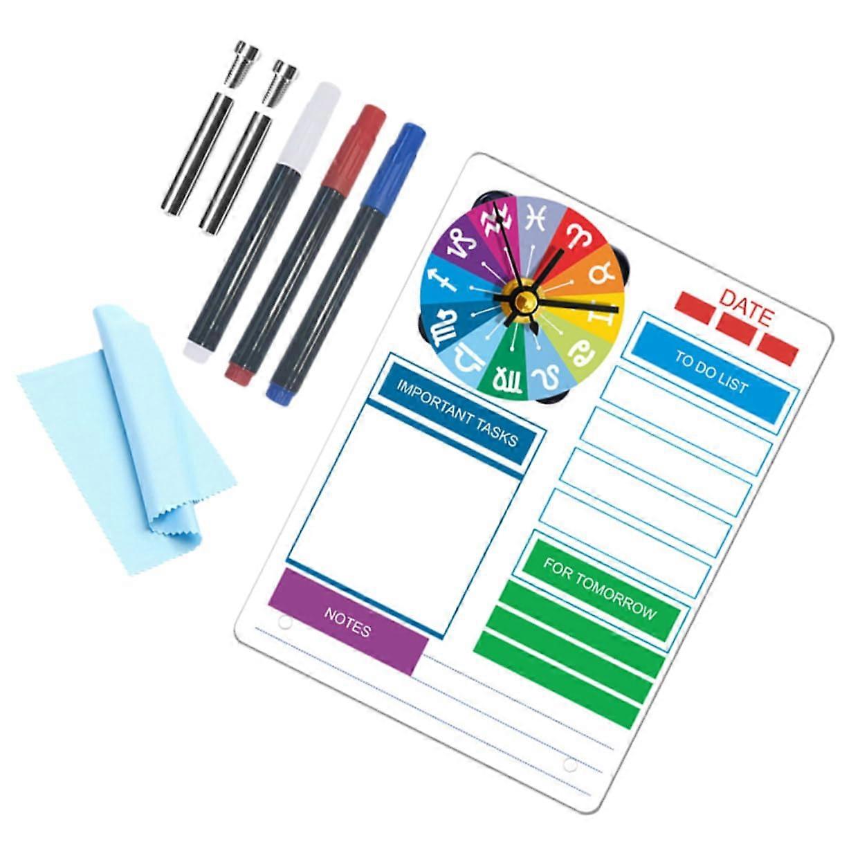 Dry Erase Whiteboard With Clock Desk Planning Board DIY Battery Free Daily Planning And Reminders