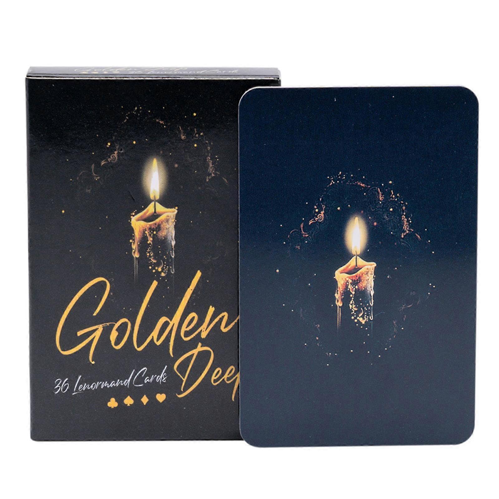 Lenormand Cards | Golden Deep Fortune Telling Oracle Deck for Beginners | Tarot Gift for Friends, Tabletop Game for All Ages