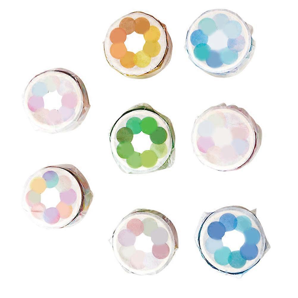 8 Rolls Multi Function Round Washi Stickers – Portable Craft Accessory for Scrapbook, DIY Projects & Decorations – Adhesive Dots in Mixed Styles