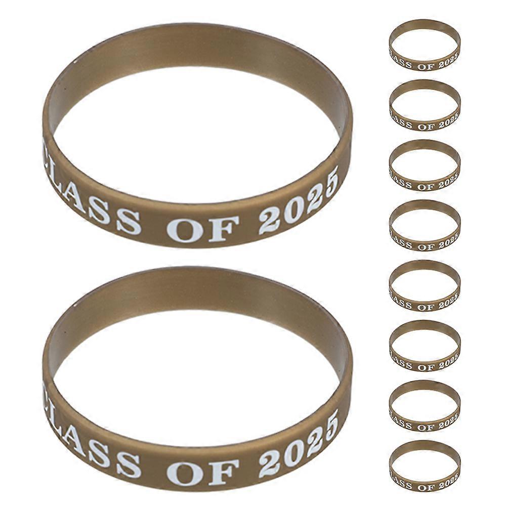 10 Pack Durable Silicone Wristbands for Graduation Parties, Unisex Stretch Rubber Bracelets for Events and Celebrations