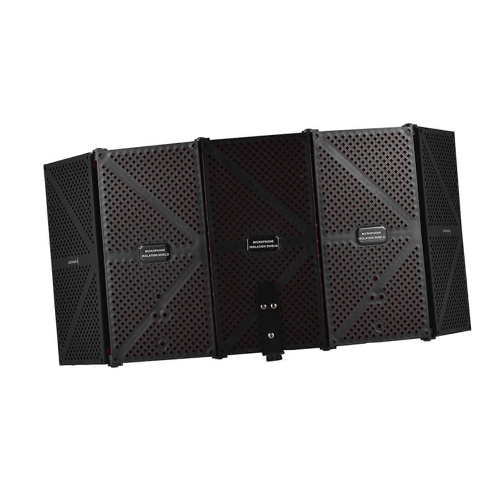 5-door Professional Studio Recording Microphone Isolation  Folding Pop Filter Microphone Wind Screen with High Density EVA Foam Sound Absorbing Recor