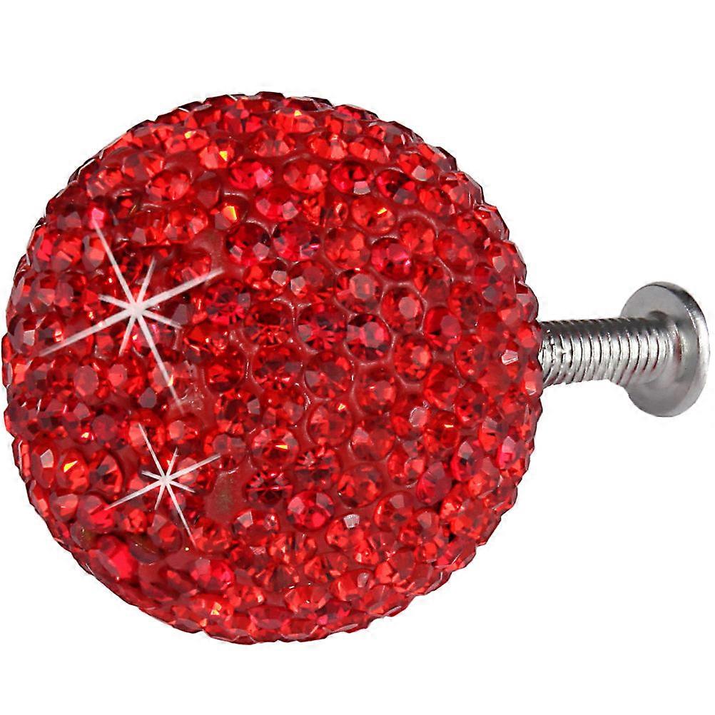Pull Handle 1Set Red Stylish Drawer Knobs with Rhinestone Inlaid Design for Drawer Use