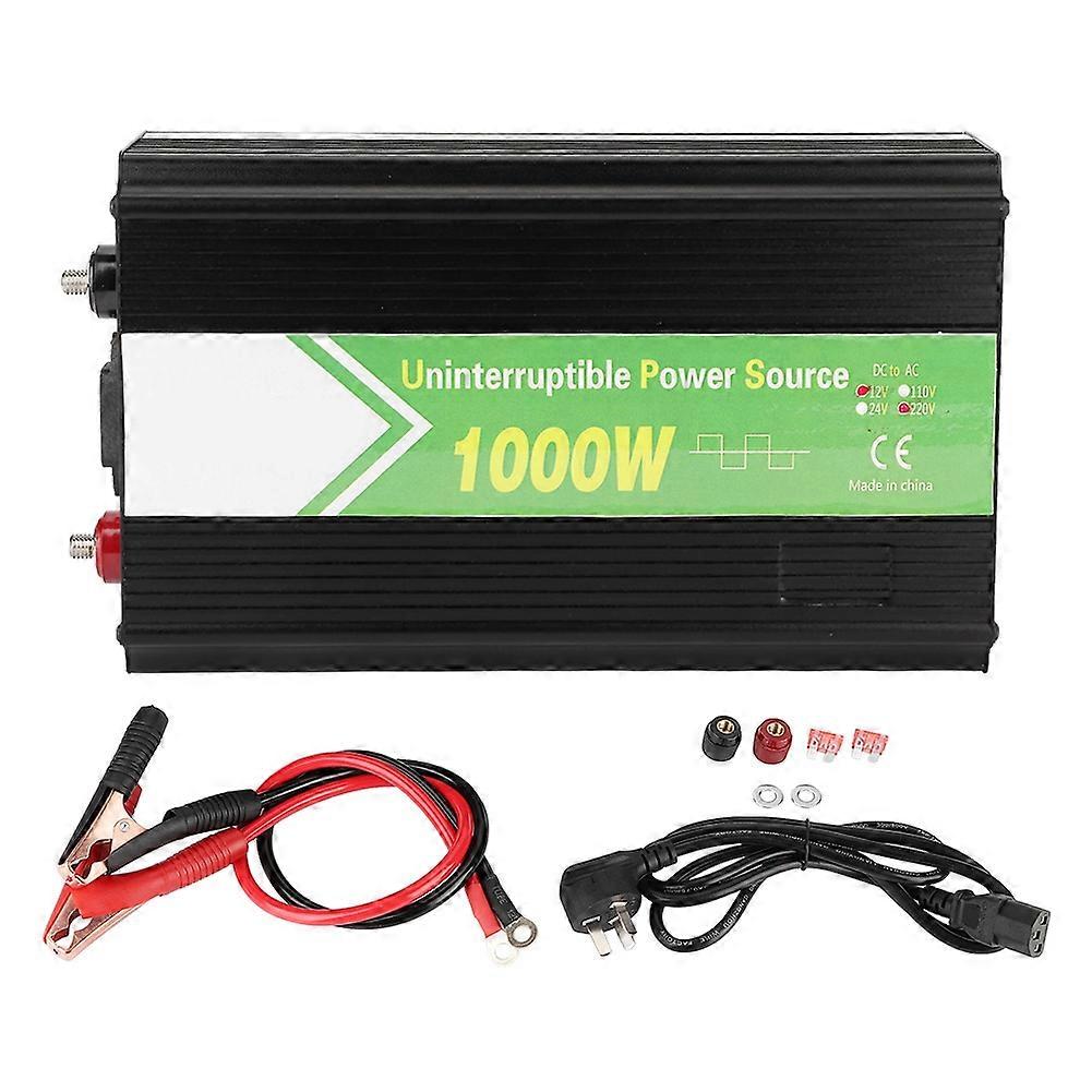 Strömomvandlare 1000W för UPS backup DC 12V till AC-omvandling