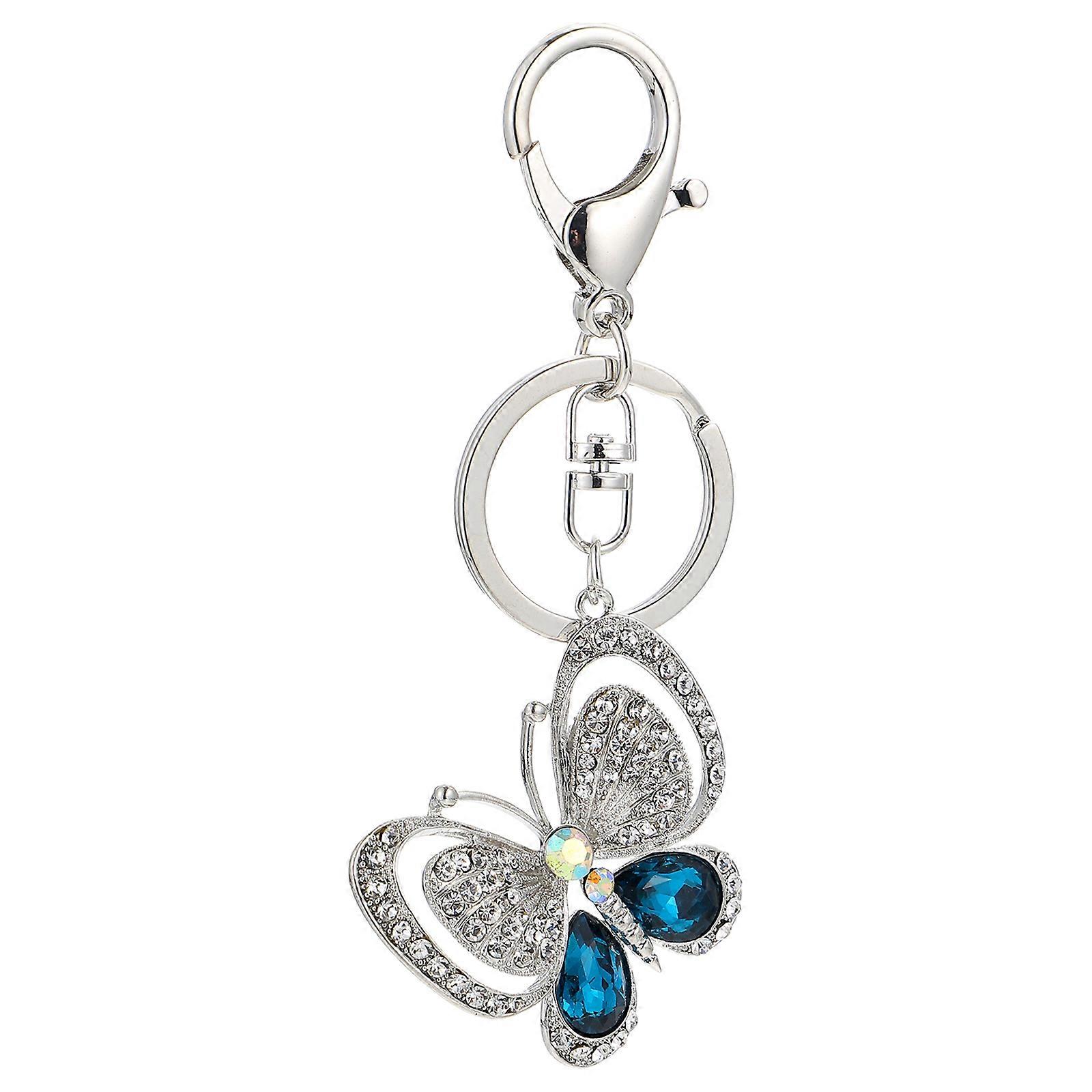 Dark Shaped Key Chain with Rhinestones and Zinc Alloy for Decor Small Gift