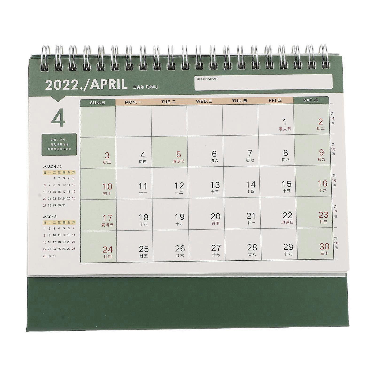 Simple Style Decorative Desk Calendar – Lightweight Sturdy Desktop Calendar for Home Office Modern Planning and Decoration Use