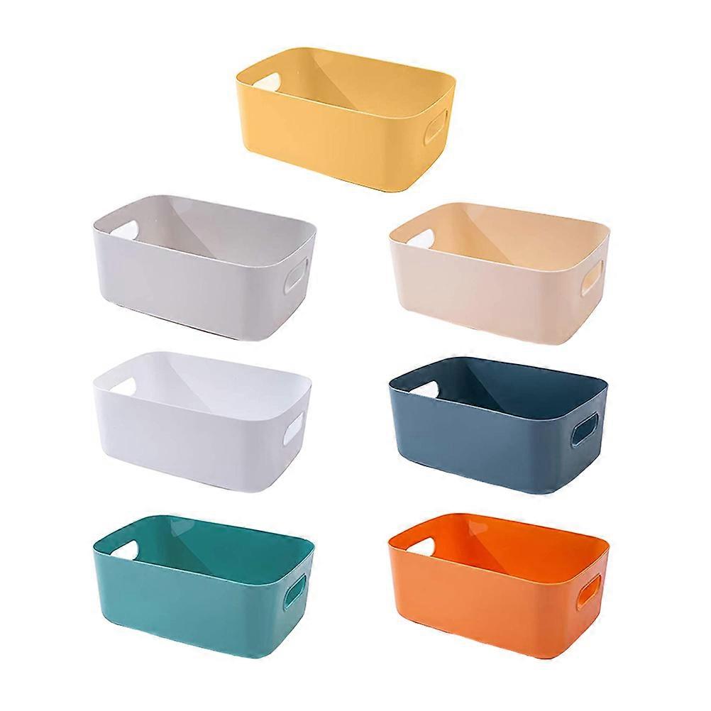 Plastic Baskets for Organizing Kitchen Use Simple Design Large Capacity 25x18cm Item Storage 7Pcs