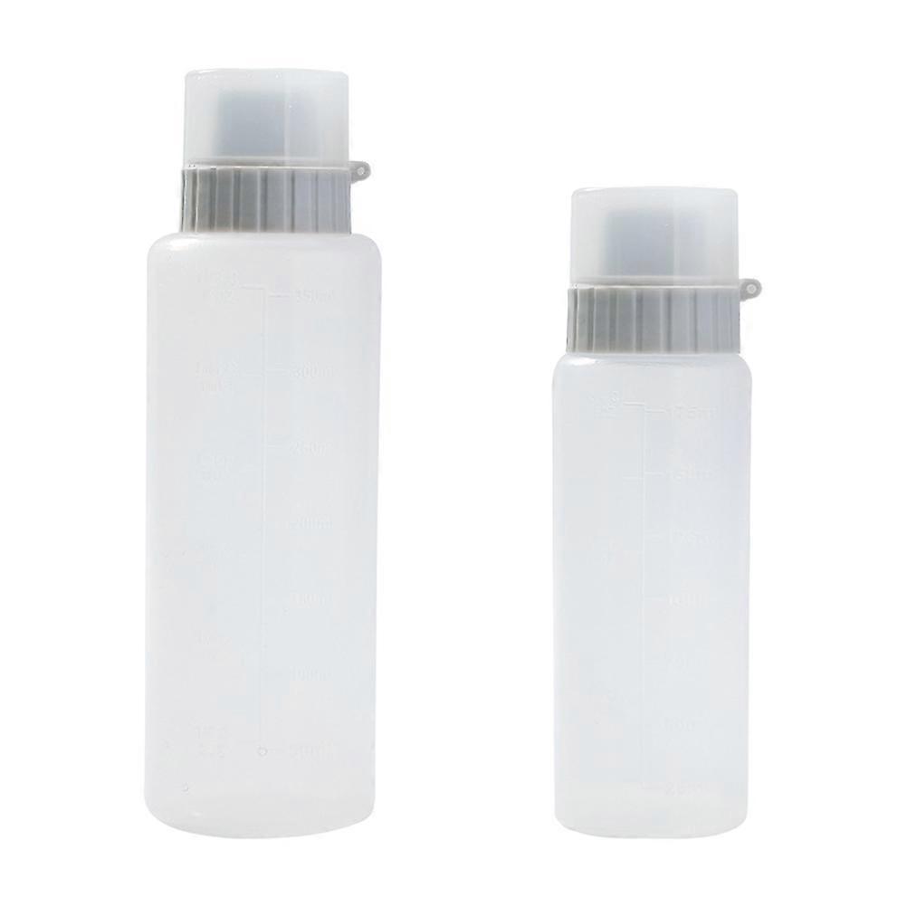 Sauce Squeeze Bottle with Scale for Storage Use Grey Translucent PP PE Material 2 Pcs 500ml