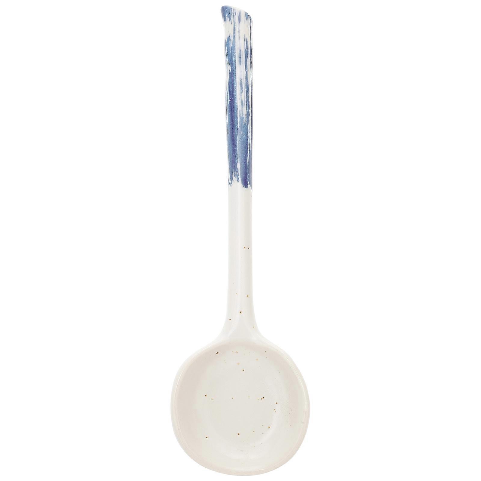 Retro Dessert Spoon 1Pack Ceramic Spoon Assorted Color Stirring Multiuse Serving Dessert