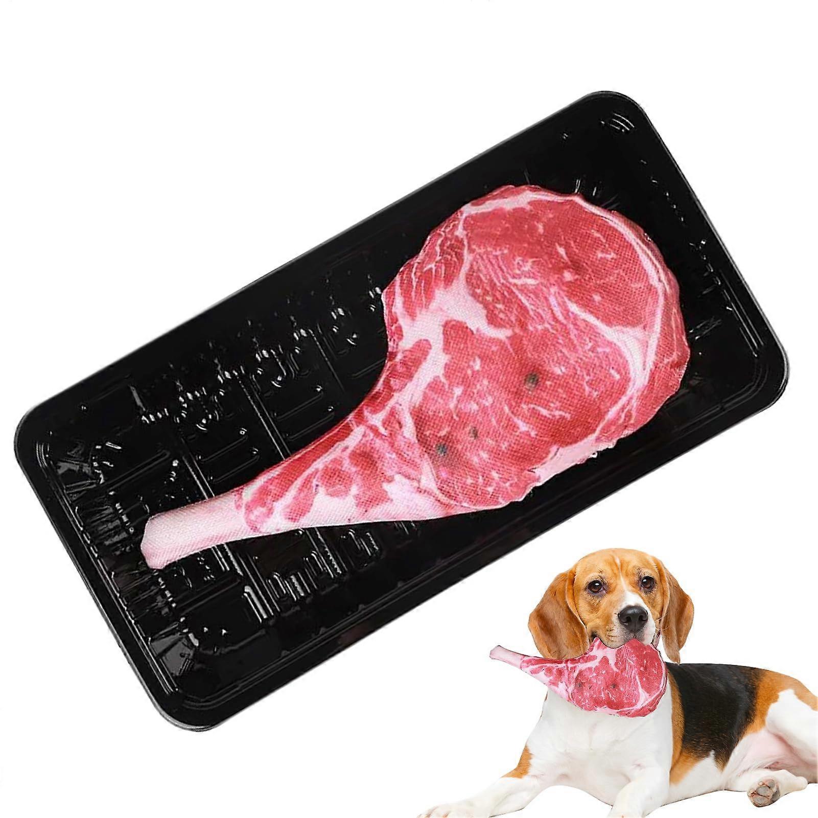 Dental cleaning toy for dogs, steak design, biteresistant, interactive chew toy