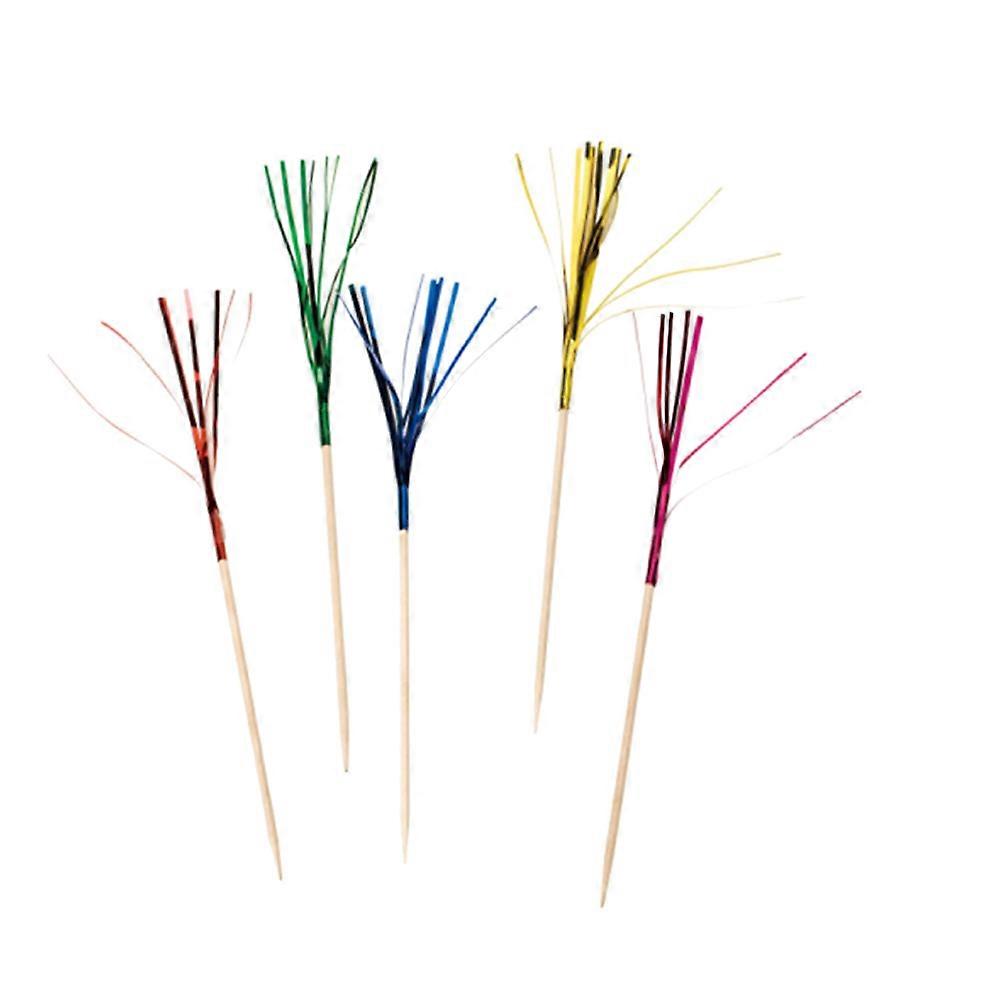 キッズ誕生日パーティーデコレーションのためのきらめくカップケーキトッパーカクテルピック15CMランダムカラー200セット