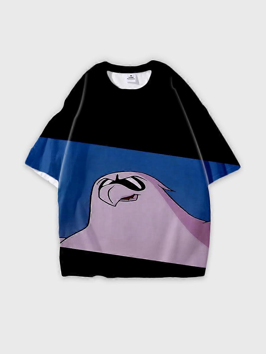 T-shirt round neck Cartoon Pattern loose short sleeve C1947