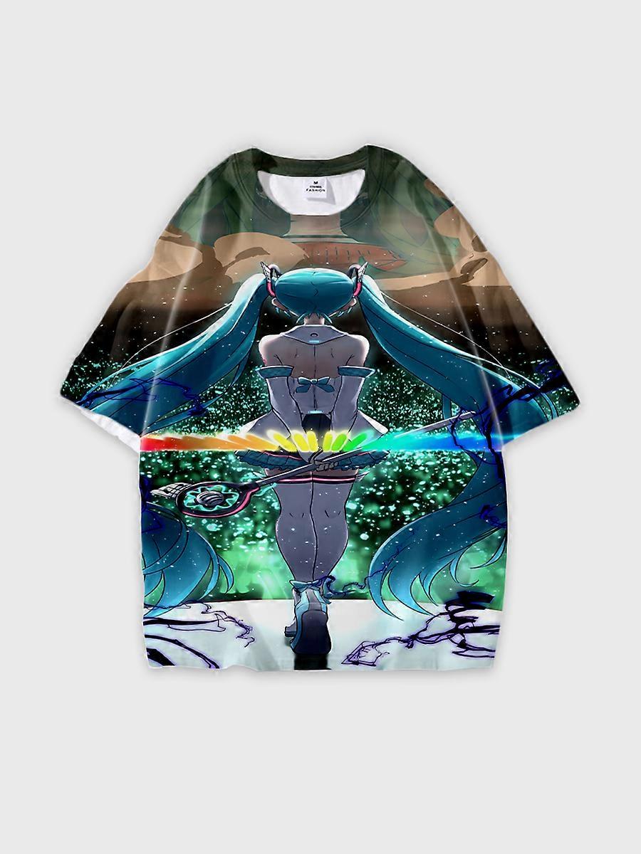 T-shirt round neck Role Pattern loose short sleeve C680