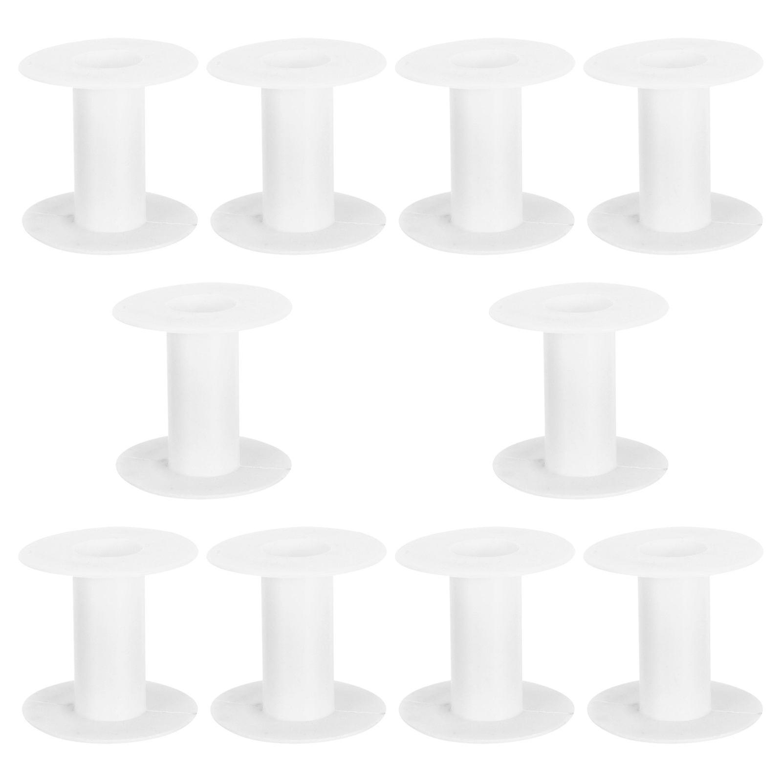 10pcs Plastic Empty Spools, Empty Thread Bobbins Spools Small Wire Bobbins Thread String Bobbin Spools for Embroidery Sewing Machines Crafting Beading