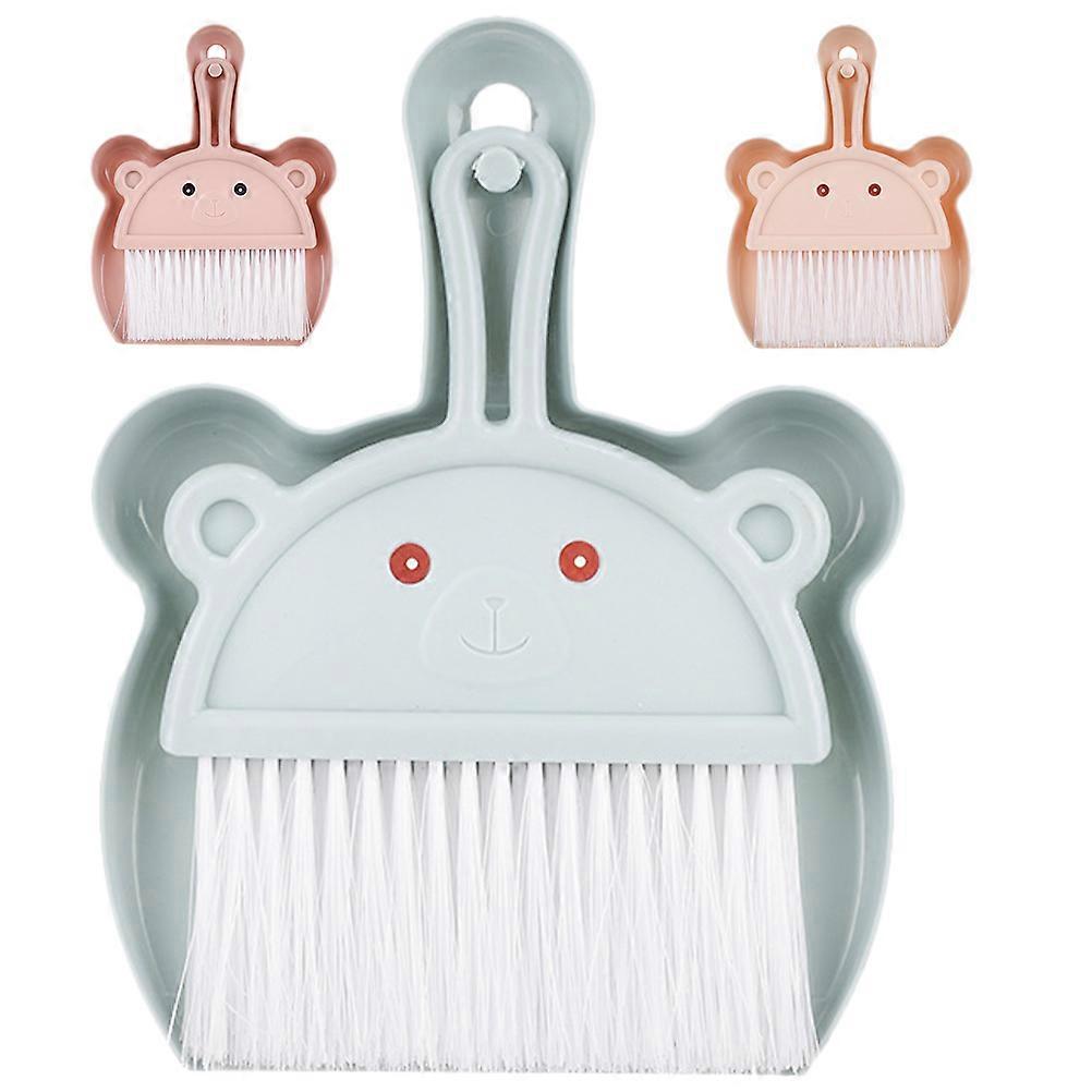 3 Sets Desktop Cleaning Broom and Dustpan in Nylon for Storage Small Compact Design