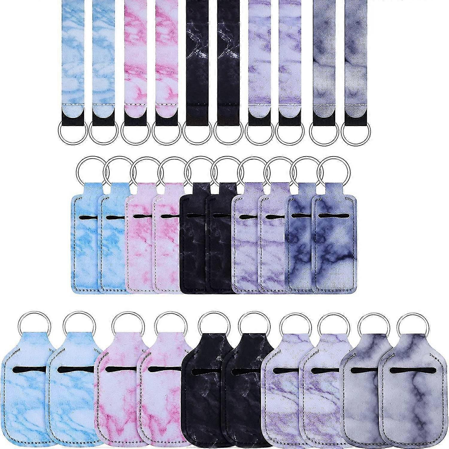 2025 Latest Model 30Pcs Style Travel Keychain Holders Set, Keychain Wristlet