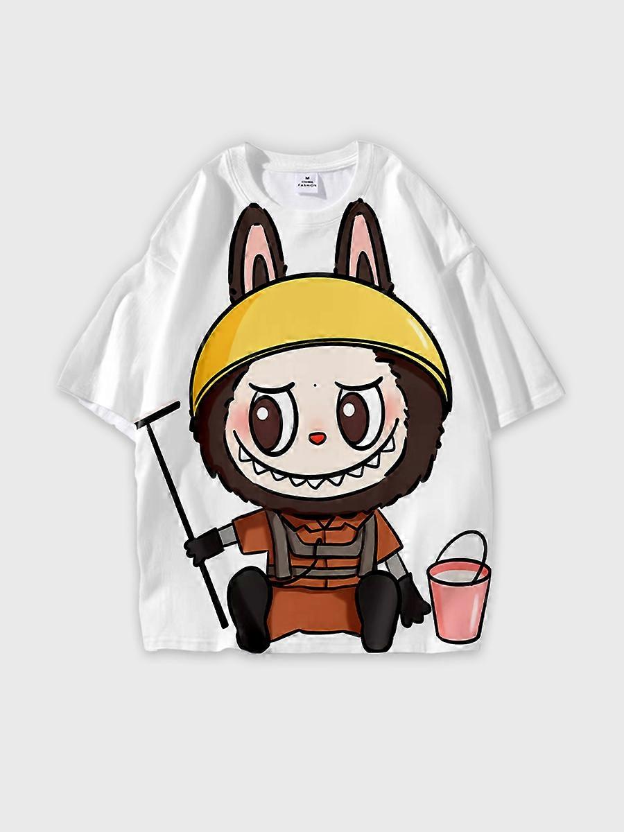 T-shirt round neck Pattern loose short sleeve K773