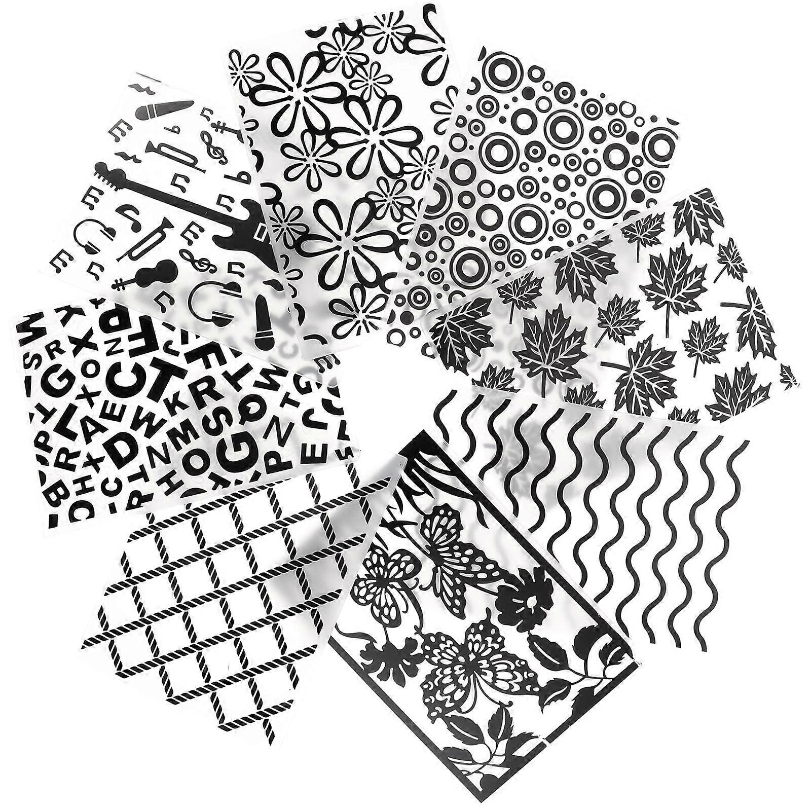Card Making Supplies 8Pcs Plastic Embossing Template Geometric Style Suitable For Holiday And DIY Crafts