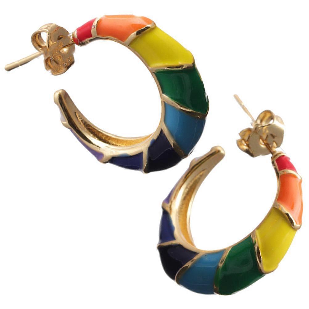 Bohemia Earrings Stud Earrings for Decoration Use 1Pair Rainbow Design