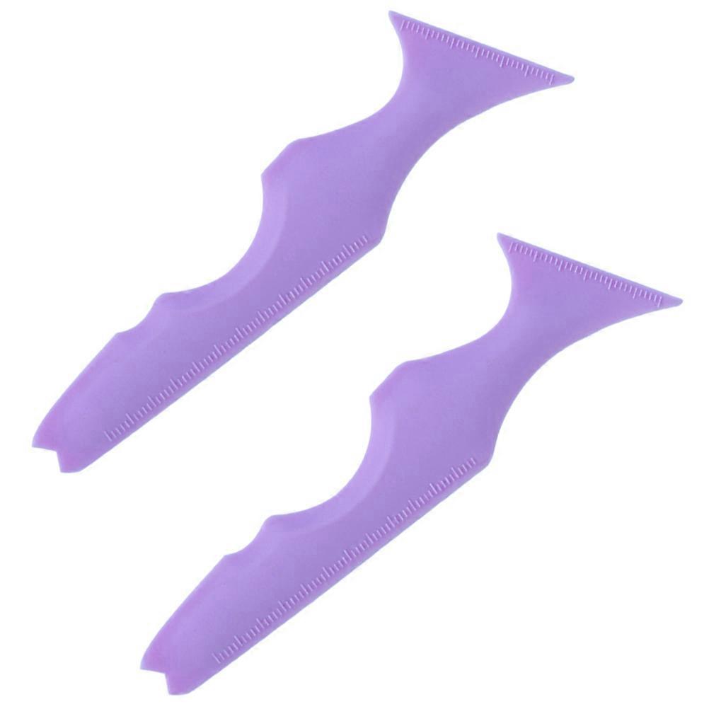 Durable Violet Silicone Eyeliner Stencils for Quick Makeup Application MultiPurpose 2Pcs Set