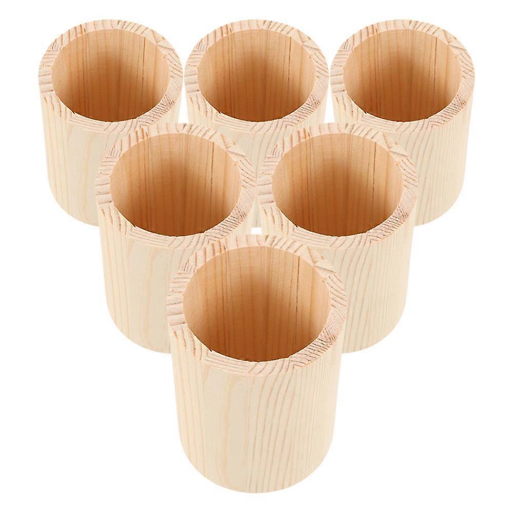 Desk Pencil Pen Holder Office Storage Organizer Light Yellow Color 10.00X8.00X8.00CM 6Pcs