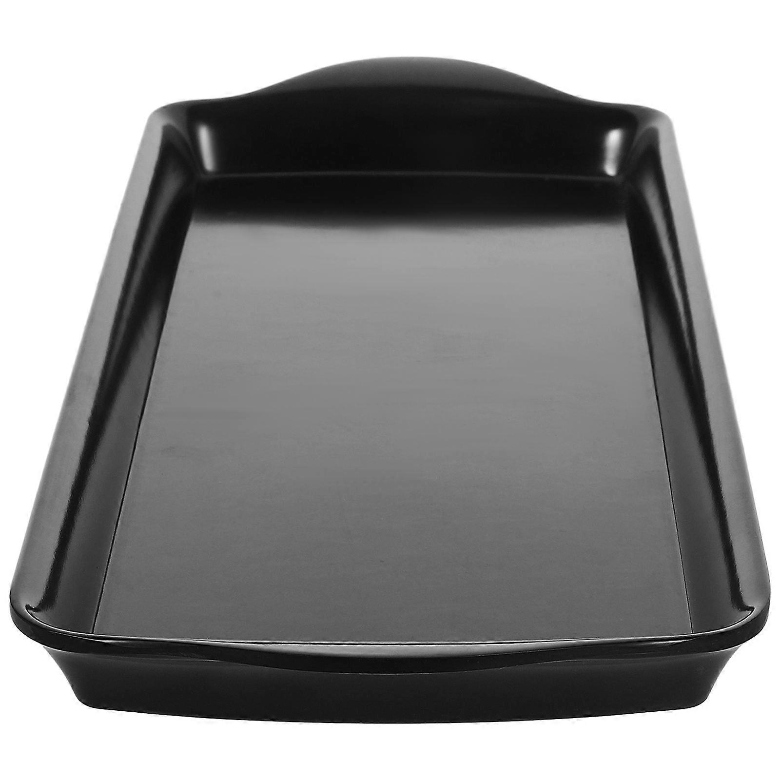 Black Serving Tray with Dual Handles for Home Perfect for Fruits Snacks and Desserts 11.8 x 7.9 Inches