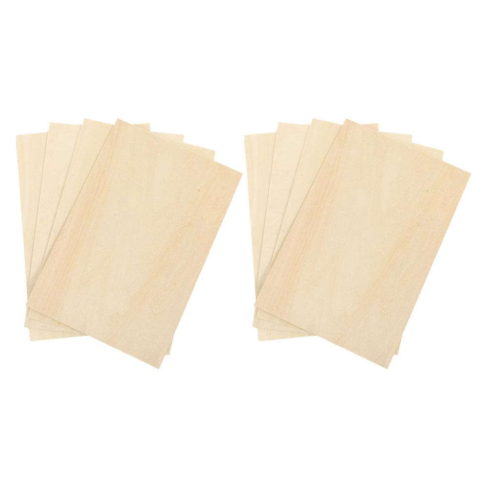 Natural Wood Slices For Diy Painting Projects Ultrathin Design Rectangular Shape Artists Indoor Displays 8Pcs