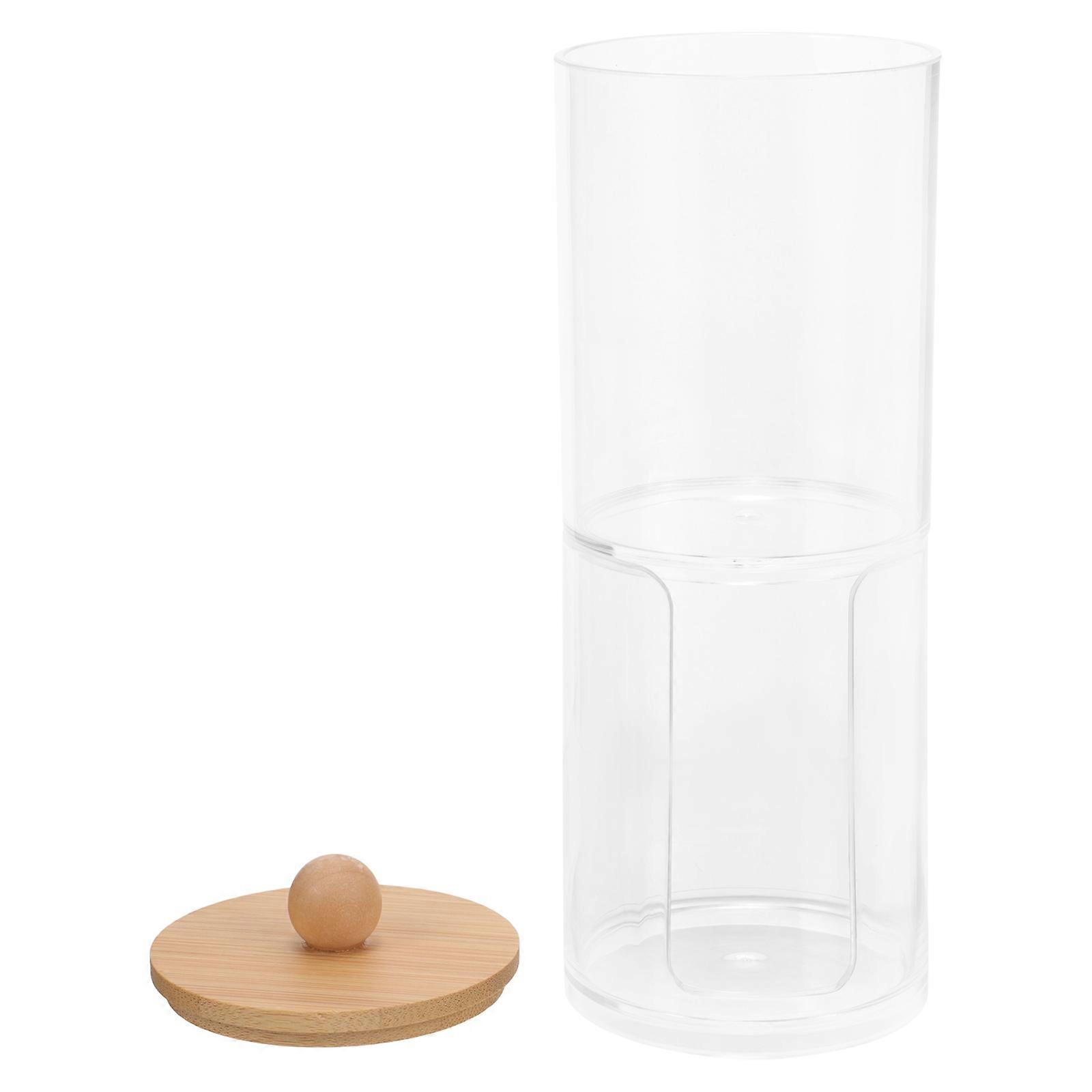 Clear Cotton Swab Jar Desktop Swab Container Household Cotton Puff Storage Holder