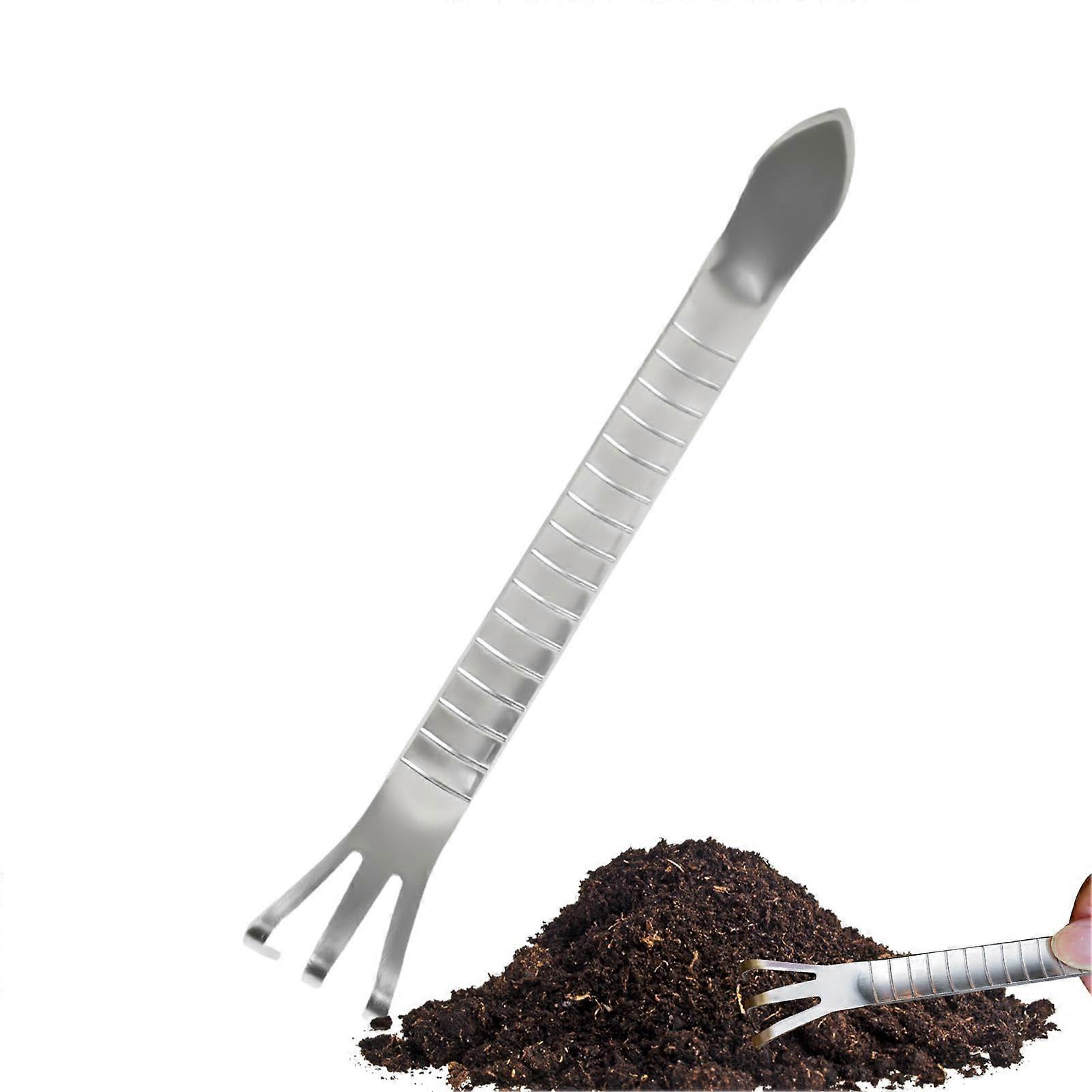 Garden Hand Rake Stainless Steel Multipurpose Tool for Weeding, Loosening Soil