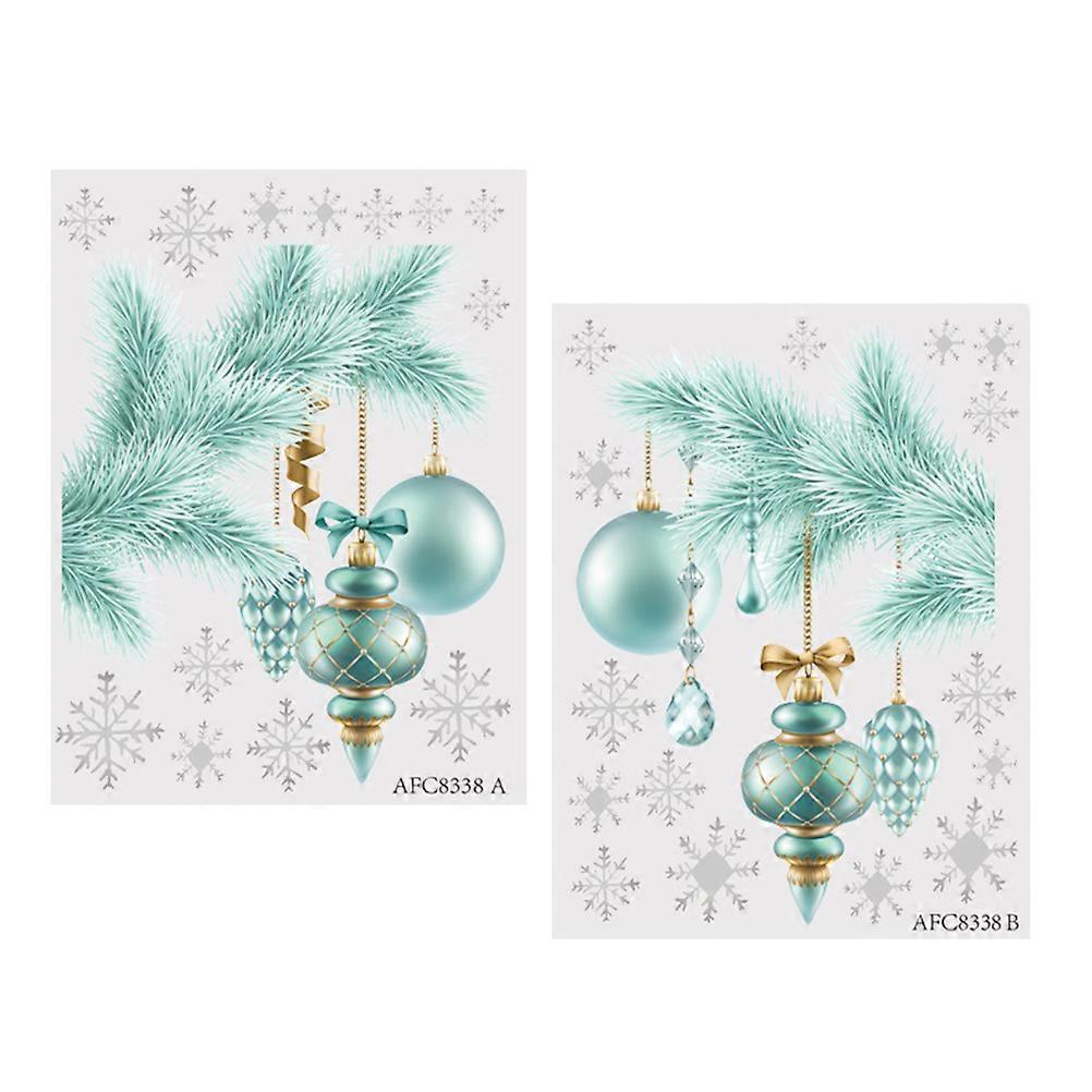 Wall Snowflake Decorations 2 Sets PVC DIY Assorted Color Removable Christmas Window Decor 30x40cm