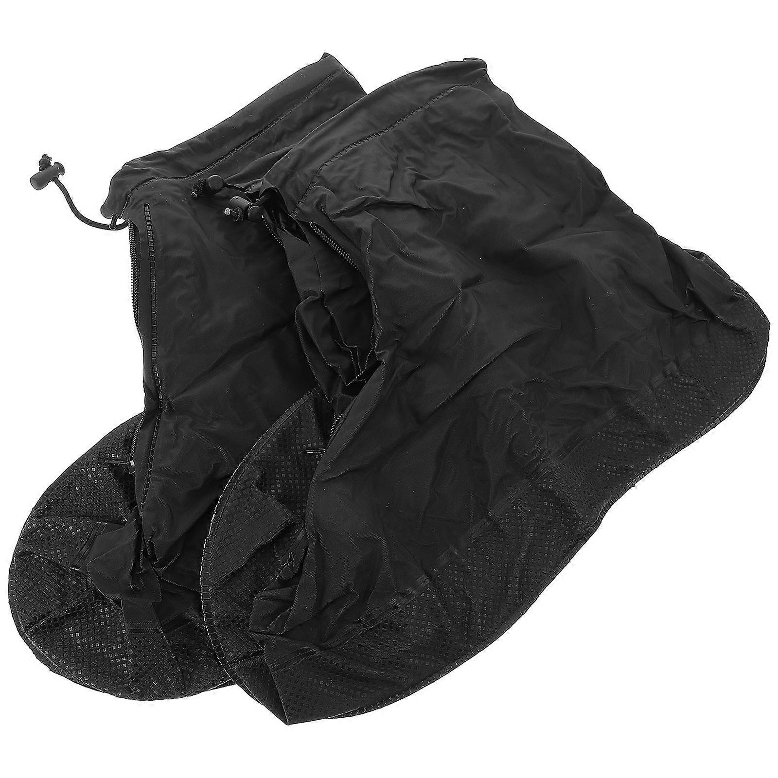 Reusable Rain Shoe Covers with Nonslip Bottom Made of PVC Black for Adult Use Size XXL