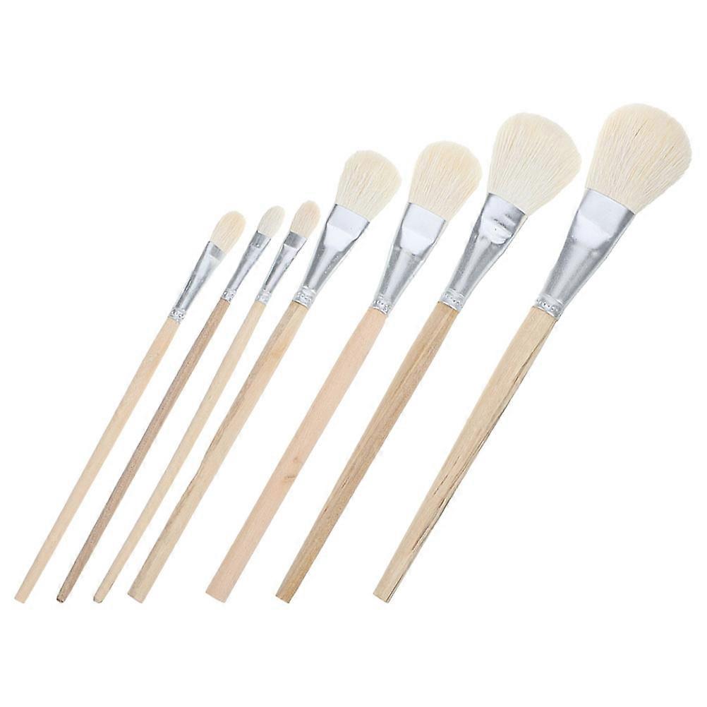 7 Piece Wool Blend Brushes for Pottery, Watercolor & Adhesive Painting – Soft, Durable Art Tools for Ceramic Crafts & DIY Projects