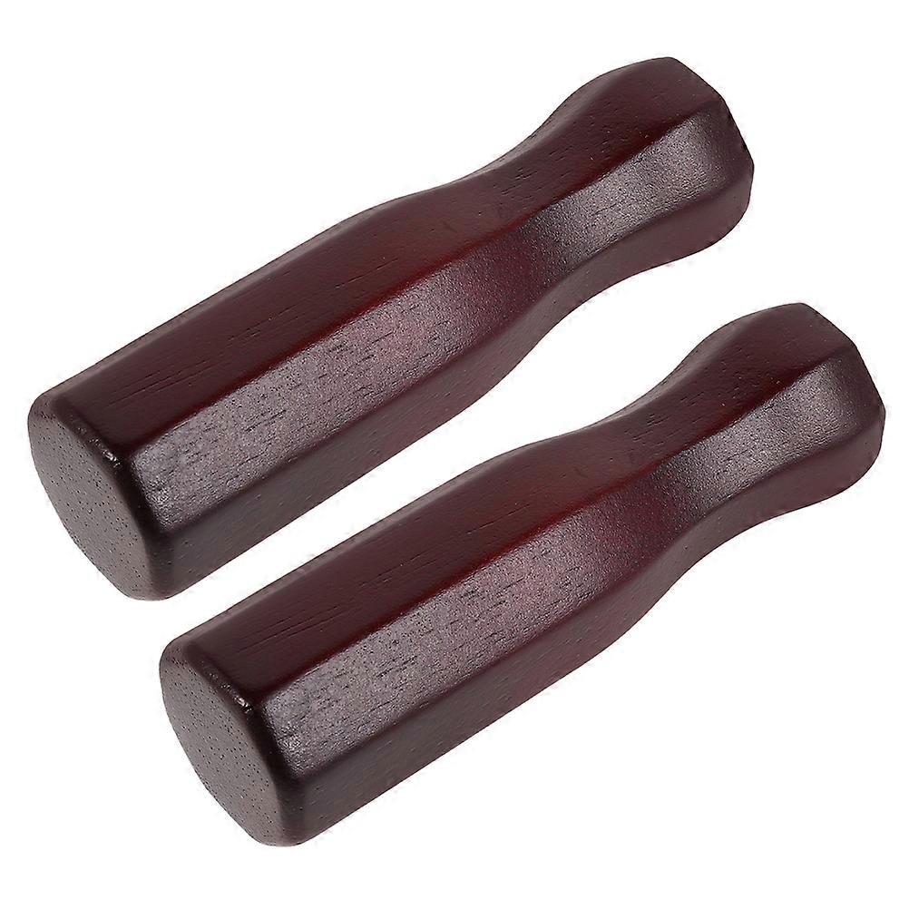 2pcs Brown Wooden Foosball Handle Grip Replacements for Indoor Game Tables Durable Solid Wood