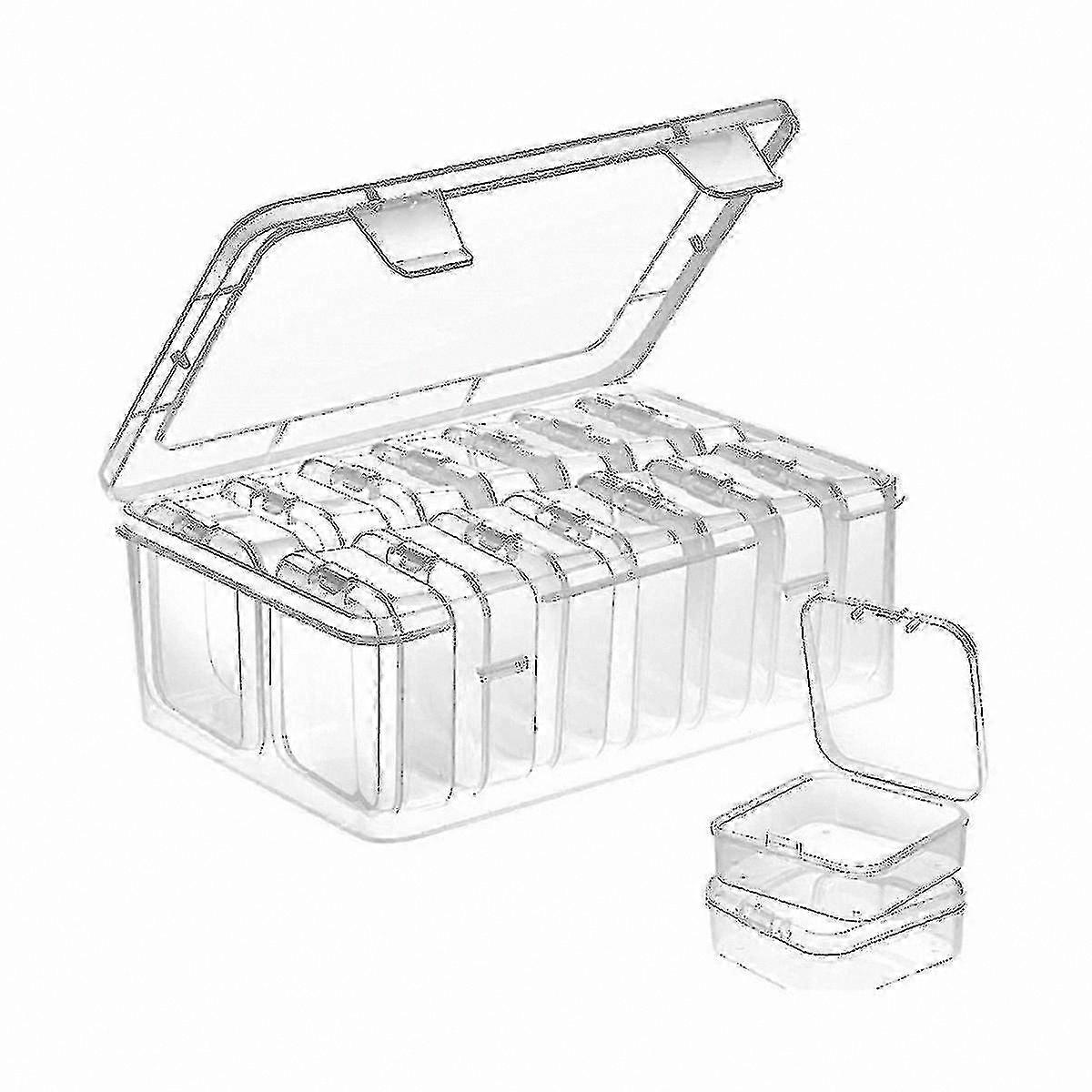 Clear Plastic Storage Box with Lid, Mini Container for Organic Items, Small Empty Box for Organization