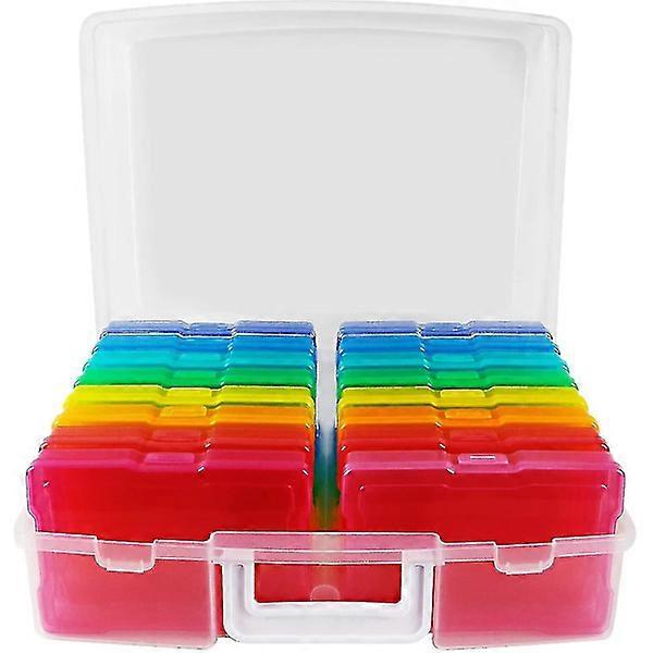 Transparent 4" X 6" Photo Storage Boxes - 16 Inner Organizer Photo Keeper Picture Storage Container