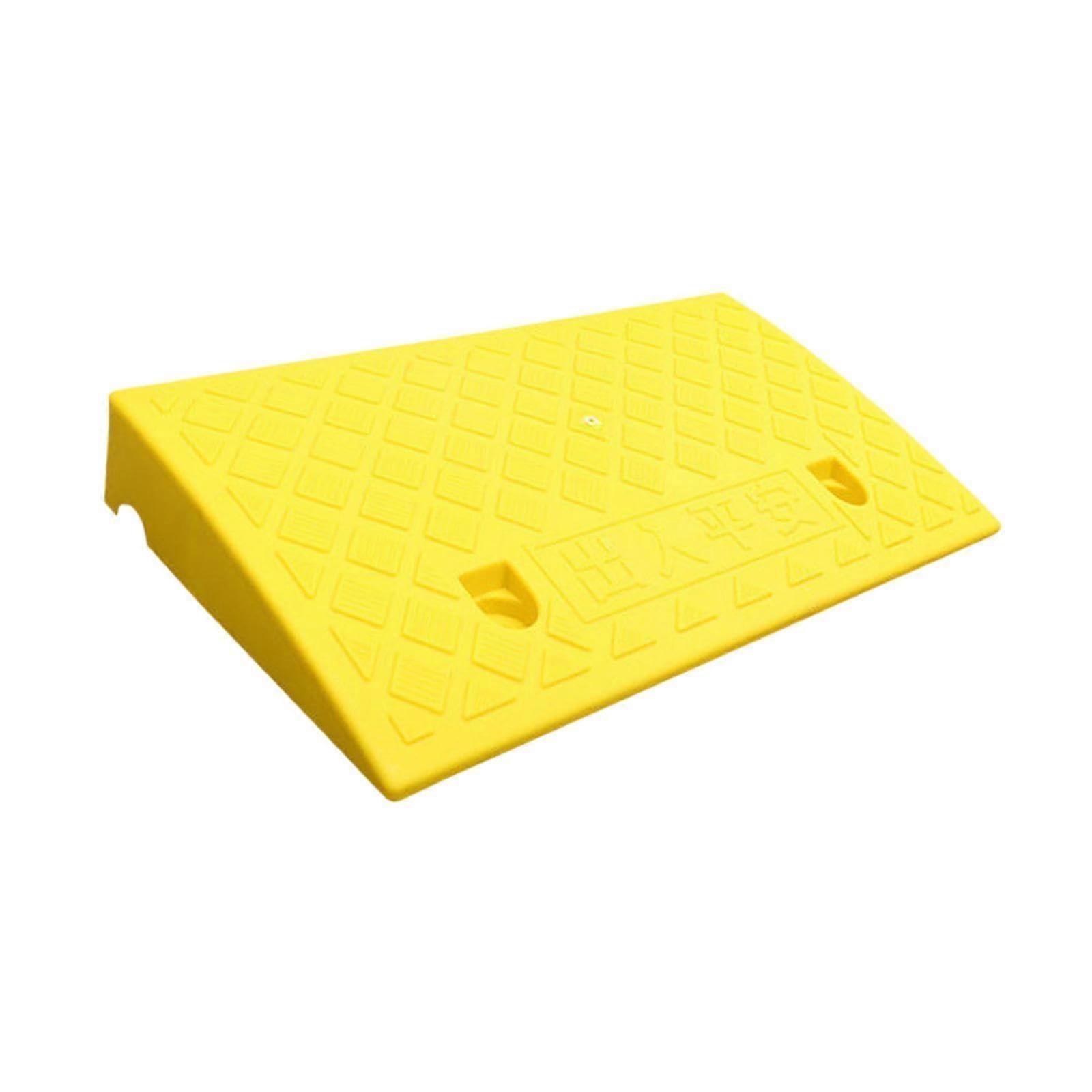 Curb Ramp Portable Non-Slip Ramp Pad for Driveways and Sidewalks, 8 cm Yellow, For Motorhomes and Hand Carts